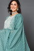 Plus Size Green Pure Cotton Bandhani Printed Straight Suit Set